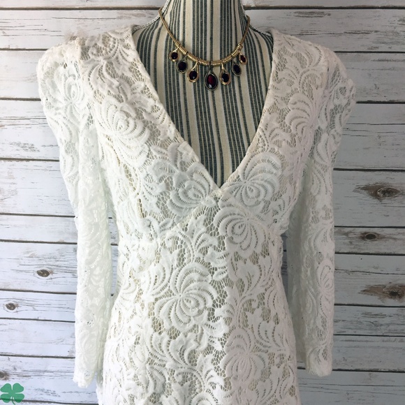 🎉HP🎉NWT Free People Ivory Lace Dress Size Large - Picture 5 of 10
